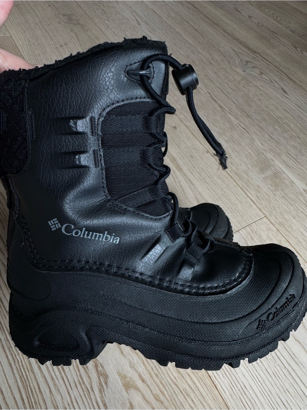 Columbia Kids Black Insulated Snow Boot with Easy Pull Cord